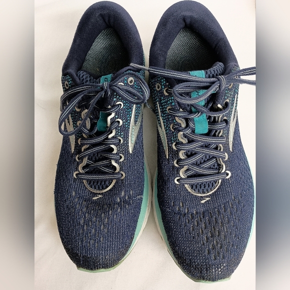 BROOKS Ghost 11 Blue and Green Athletic Shoes with Breathable Mesh (#125) - Picture 1 of 10